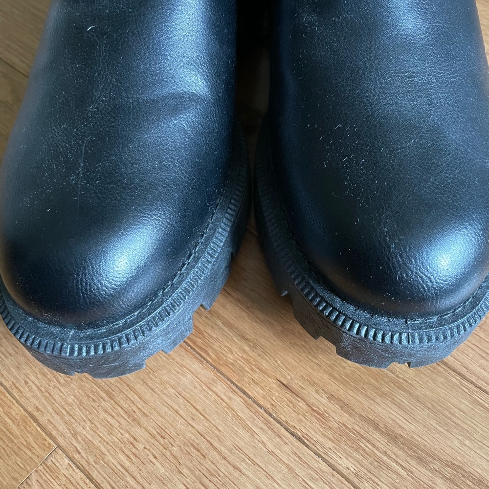Black Leather Ankle Boots - Picture 3 of 7